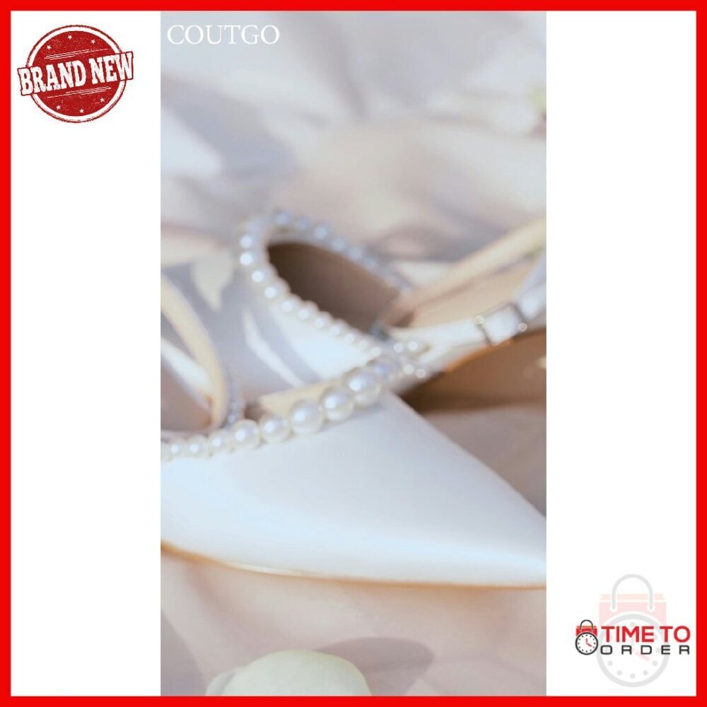 Pearl Kitten Heels Satin Pumps Ankle Strap Wedding Dress Shoes - Picture 8 of 8